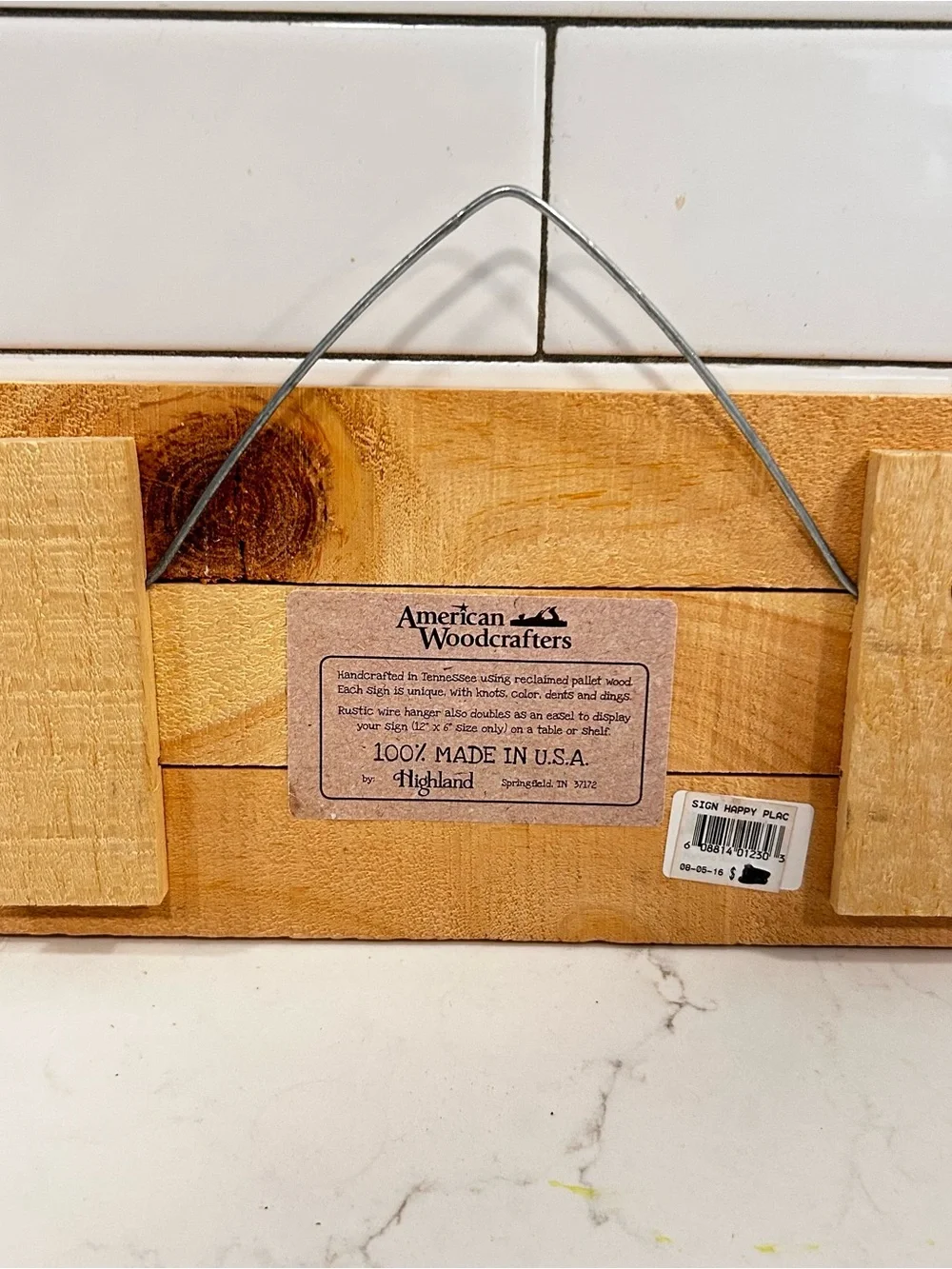 This Is My Happy Place Wood Sign - Black Text on reclaimed wood